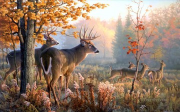 Animal Painting - ciervo en otoño